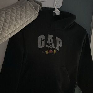 GAP Black Hoodie with Mickey Mouse Graphic